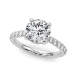 LUMEO Round Hidden Halo Diamond Engagement Ring Front View in Platinum 