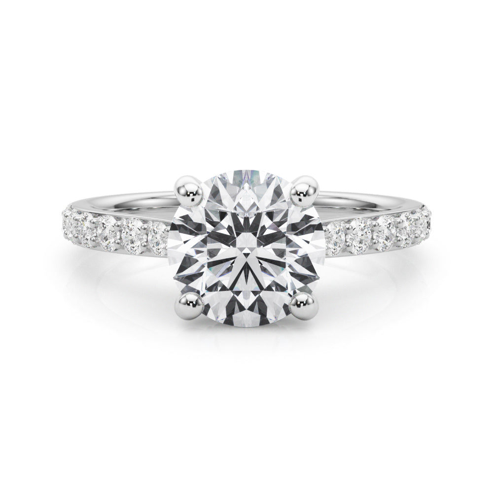 LUMEO Round Hidden Halo Diamond Engagement Ring Set in Platinum 
