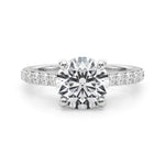 LUMEO Round Hidden Halo Diamond Engagement Ring Set in Platinum 