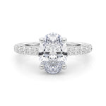 LUMEO Oval Hidden Halo Diamond Engagement Ring Set in Platinum 