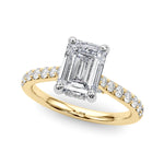 LUMEO Emerald Hidden Halo Engagement Ring 