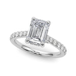LUMEO Emerald Hidden Halo Engagement Ring 
