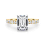 LUMEO Emerald Hidden Halo Engagement Ring 