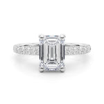 LUMEO Emerald Hidden Halo Engagement Ring 