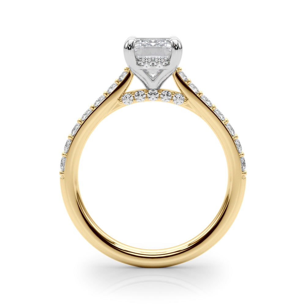 LUMEO Emerald Hidden Halo Engagement Ring 