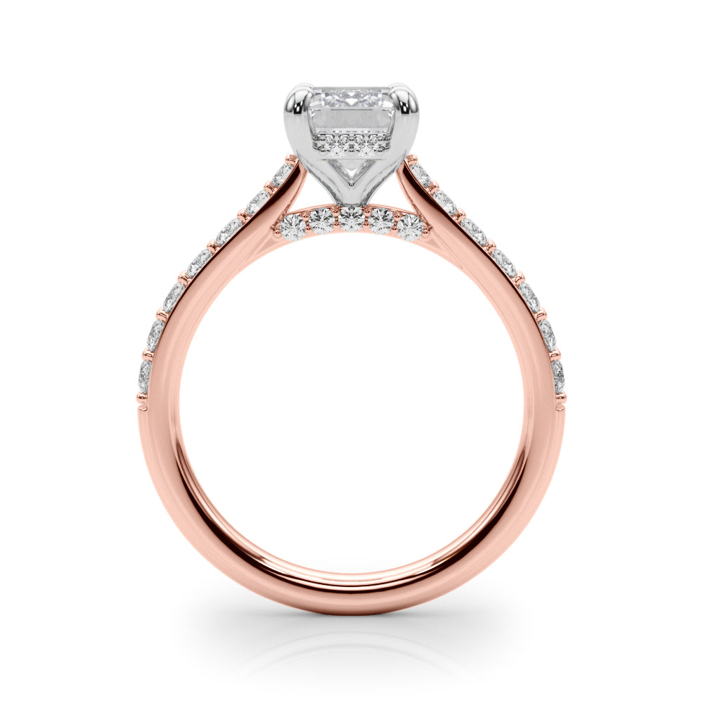 LUMEO Emerald Hidden Halo Engagement Ring 