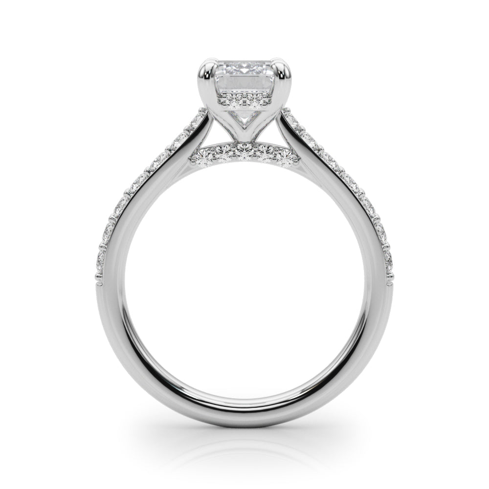 LUMEO Emerald Hidden Halo Engagement Ring 