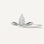LUMEO Pear Diamond Trace Ring Front View in Platinum 