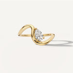 LUMEO Pear Trace Diamond Ring in 18k Solid Yellow Gold 