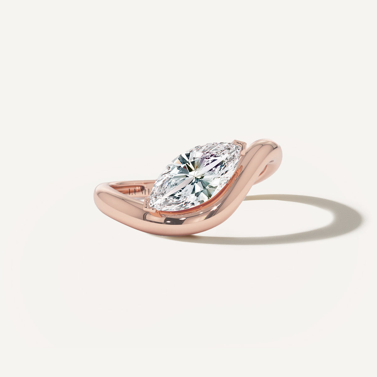 LUMEO Marquise diamond ring in 18k solid rosegold