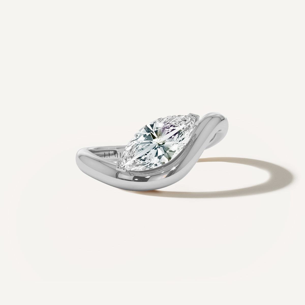 LUMEO Marquise diamond ring in Platinum or 18k solid white gold