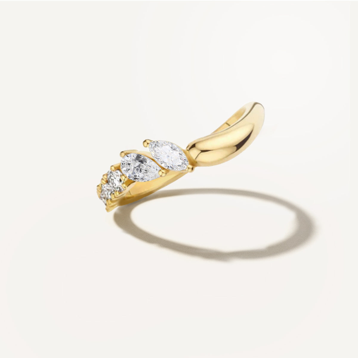 LUMEO Lissa Flow Diamond Band in 18k Solid Yellow Gold 
