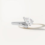 LUMEO Lissa Pear lab diamond ring in Platinum or 18k solid white gold 