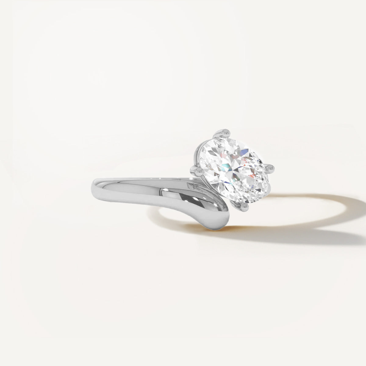 LUMEO Lissa Oval lab diamond ring in Platinum or 18k solid white gold 