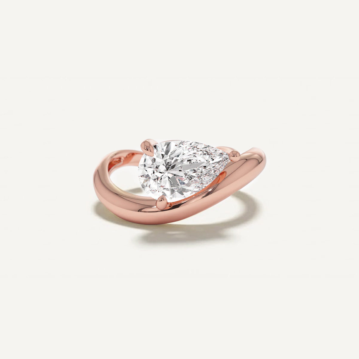 LUMEO Janna Pear diamond ring in 18k solid rose gold