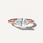 LUMEO The Blair Marquise Bezel Diamond Engagement Ring Front View in 18k Solid Rose Gold 