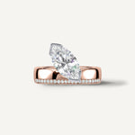 LUMEO The Sloane Marquise Bezel Diamond Engagement Ring Front View in 18k Solid Rose Gold 