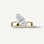 LUMEO The Sloane Marquise Bezel Diamond Engagement Ring Front View in 18k Solid Yellow Gold 