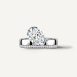 LUMEO The Sloane Oval Bezel Diamond Engagement Ring Front View in Platinum or 18k Solid White Gold 