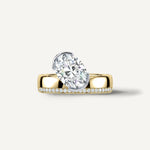 LUMEO The Sloane Oval Bezel Diamond Engagement Ring Front View in 18k Solid Yellow Gold 