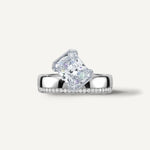 LUMEO The Sloane Radiant Bezel Diamond Engagement Ring Front View in Platinum or 18k Solid White Gold 