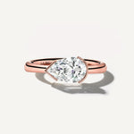 LUMEO The Blair Pear Bezel Diamond Engagement Ring Front View in 18k Solid Rose Gold 