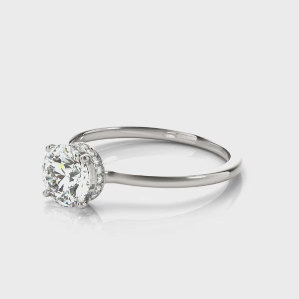 LUMEO Round Hidden Halo Diamond Engagement Ring Video