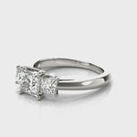 LUMEO Princess Three Stone Diamond Engagement Ring Video