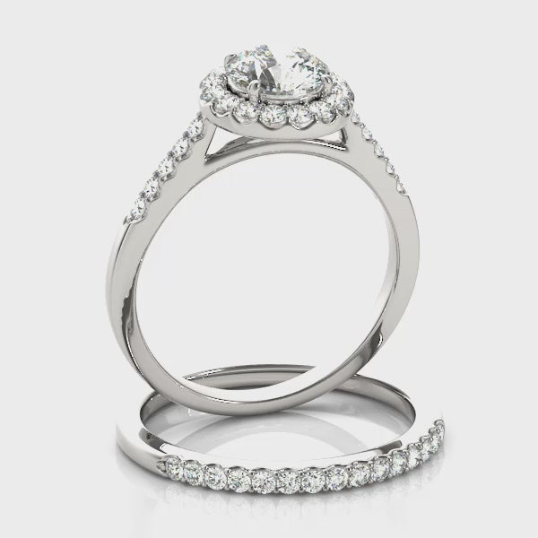 LUMEO Round Halo Diamond Engagement Ring Video