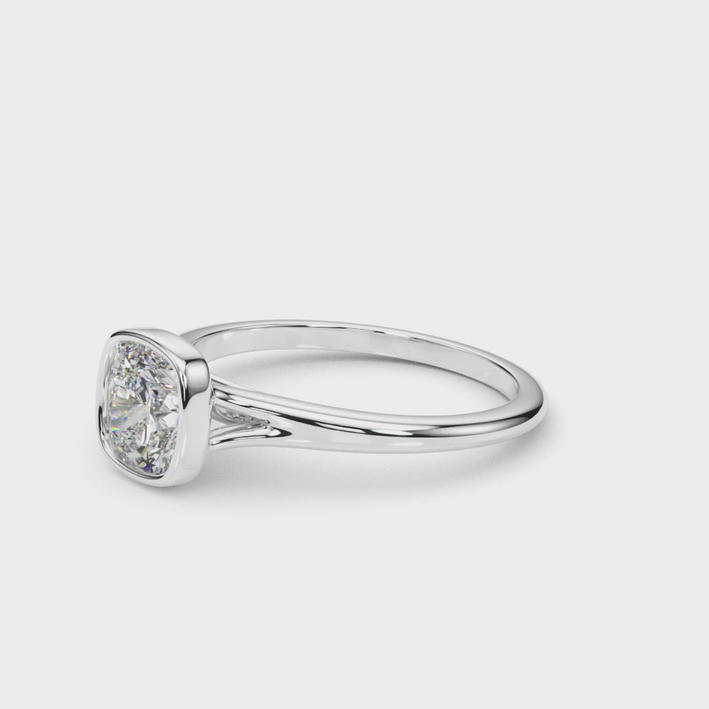 LUMEO Cushion Bezel Diamond Engagement Ring Video