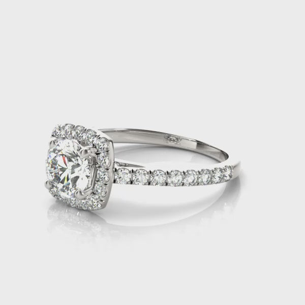 LUMEO Round Halo Engagement Ring