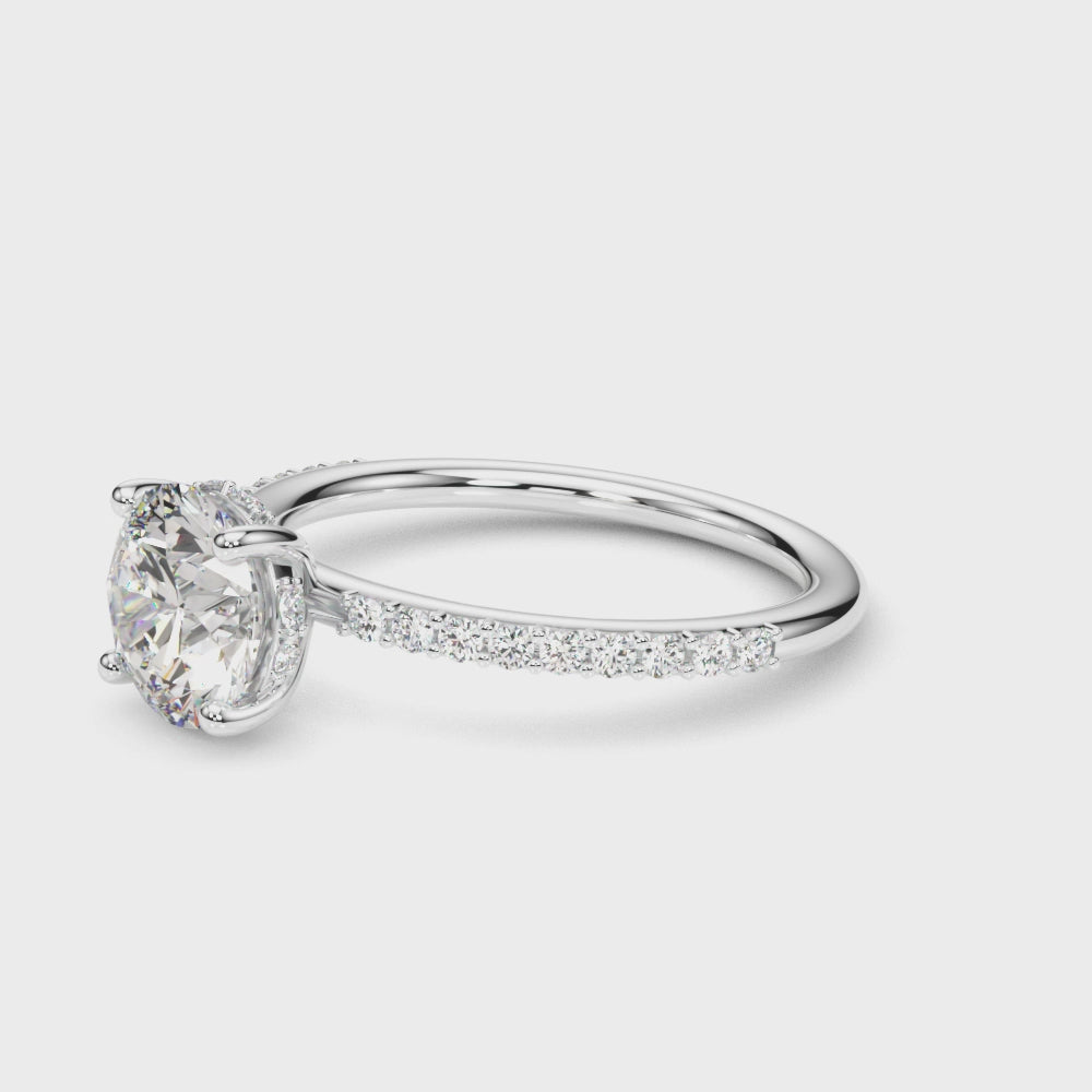 LUMEO Round Hidden Halo Diamond Engagement Ring Video