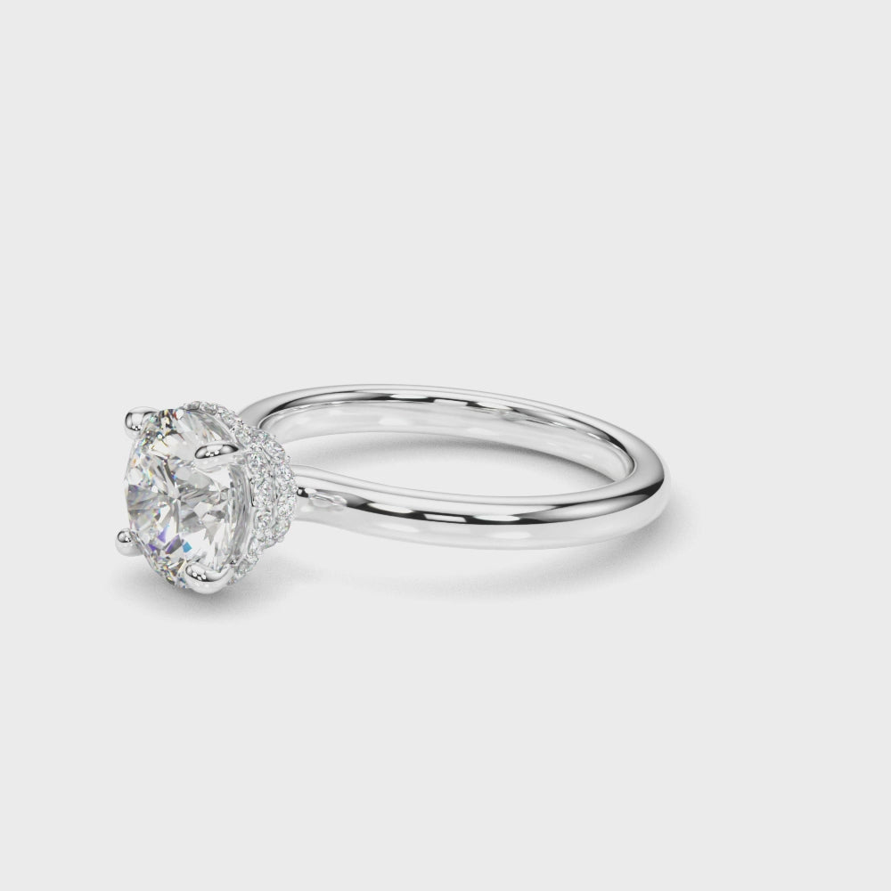LUMEO Round Hidden Halo Diamond Engagement Ring Video
