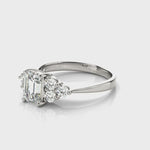 LUMEO Emerald Three Stone Diamond Engagement Ring Video