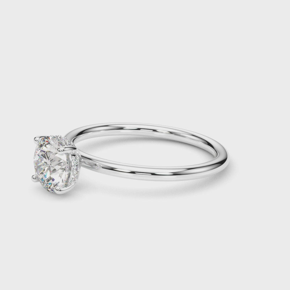 LUMEO Round Hidden Halo Diamond Engagement Ring Video