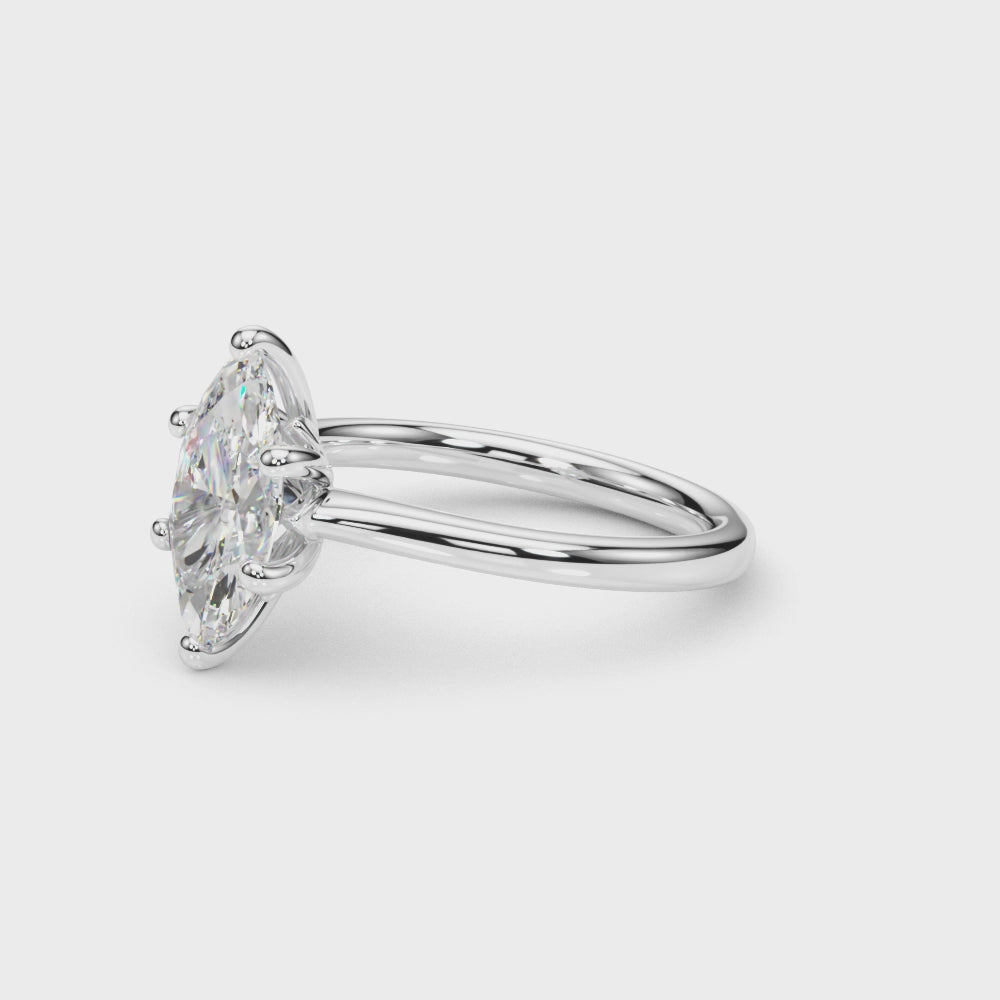 LUMEO Marquise Solitaire Diamond Engagement Ring Video