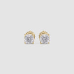 LUMEO Cushion Cut Ear Studs Video in 18k Solid Yellow Gold 
