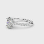 LUMEO Oval Hidden Halo Diamond Engagement Ring Video