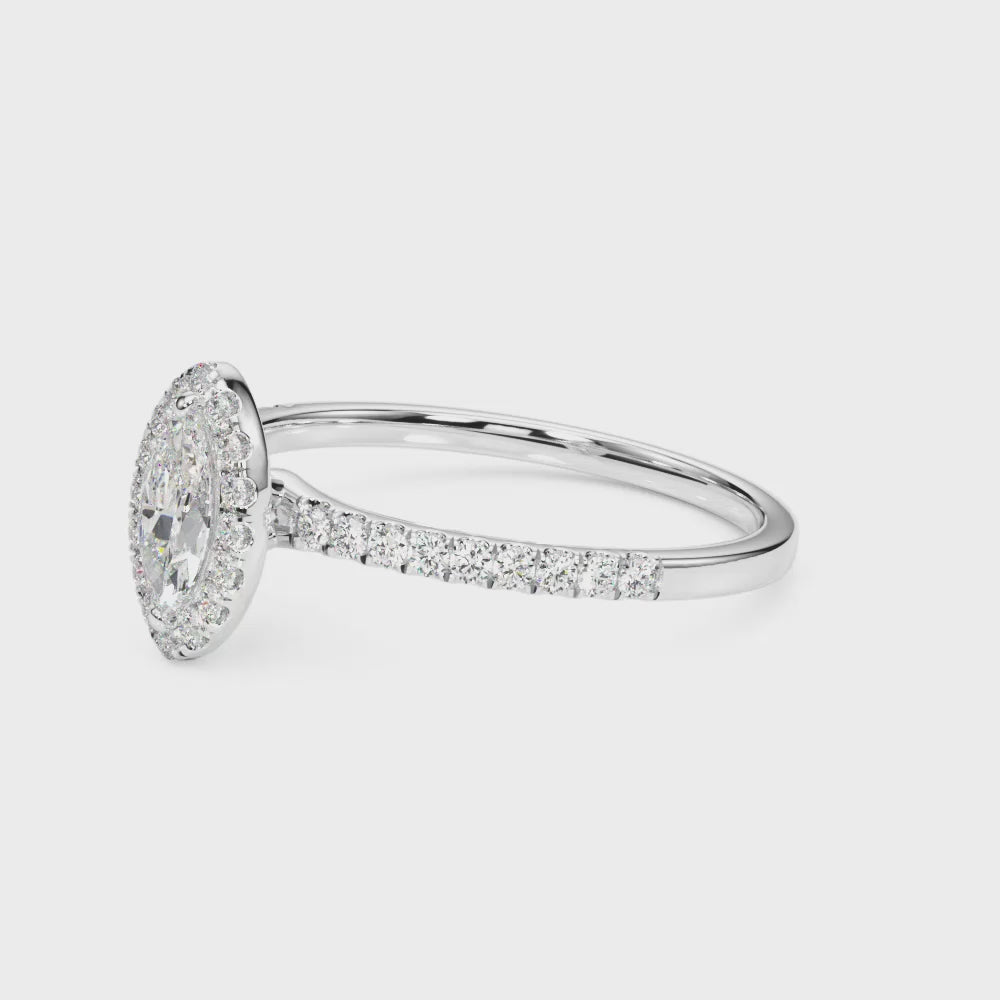 LUMEO Marquise Halo Engagement Ring
