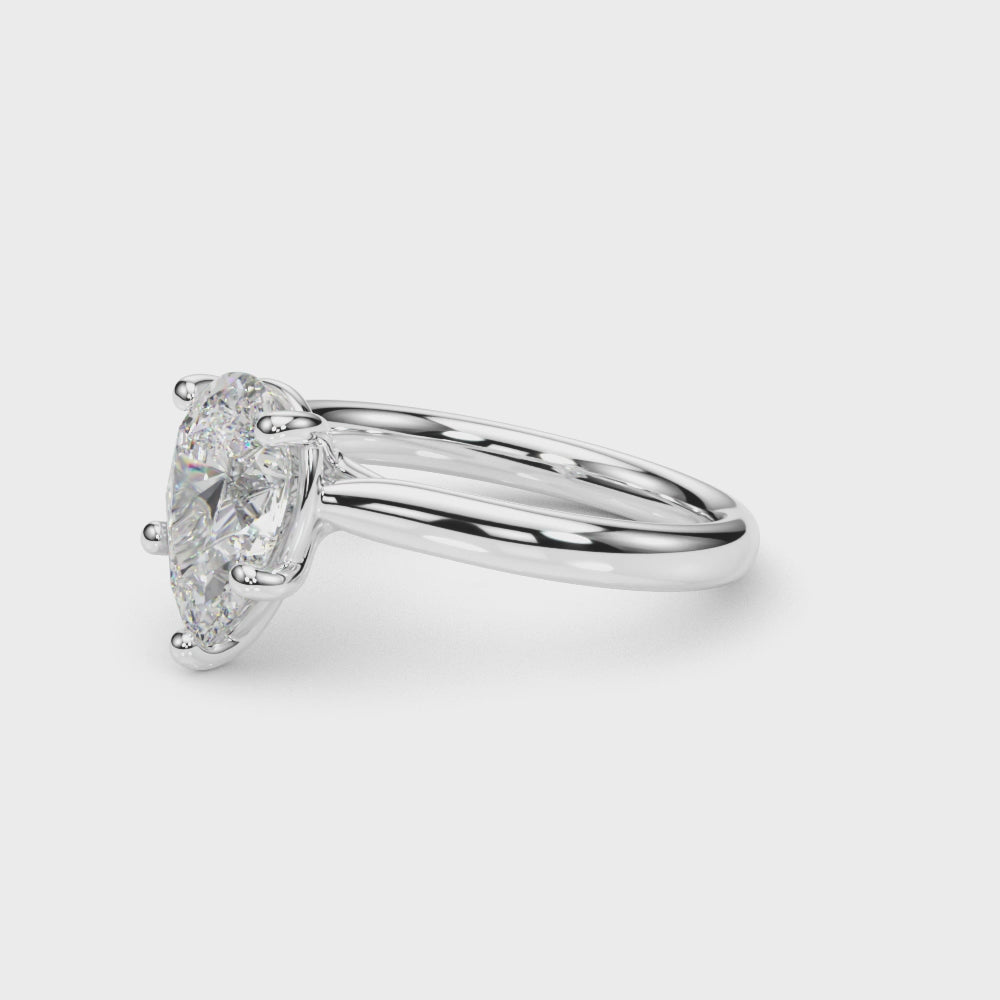 LUMEO Pear Solitaire Diamond Engagement Ring Video