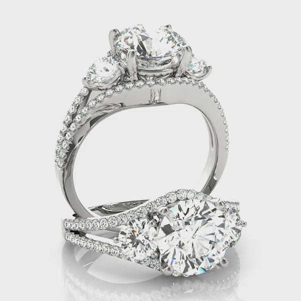 LUMEO Round Three Stone Diamond Engagement Ring Video