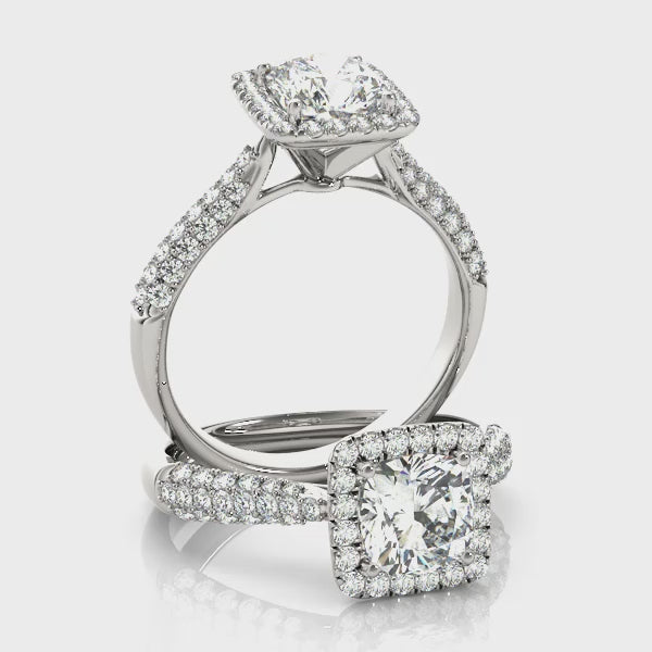 LUMEO Cushion Halo Diamond Engagement Ring Video
