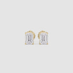 LUMEO Emerald Cut Ear Studs Video in  18k Solid Yellow Gold 