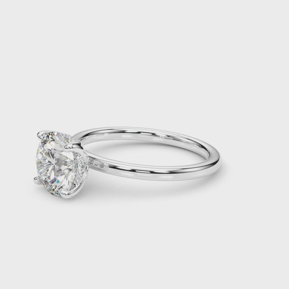LUMEO Round Hidden Halo Diamond Engagement Ring Video