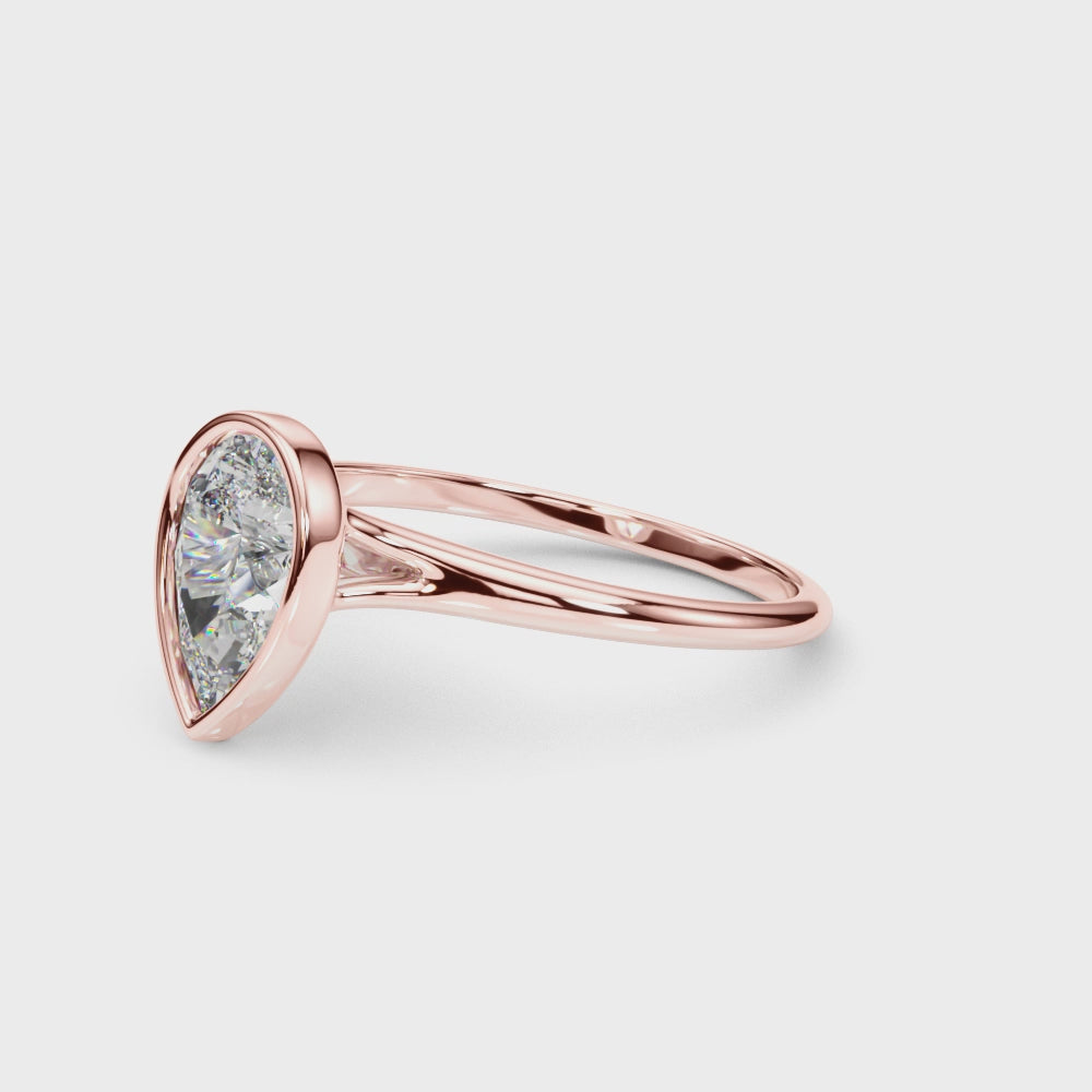 LUMEO Pear Bezel Engagement Ring