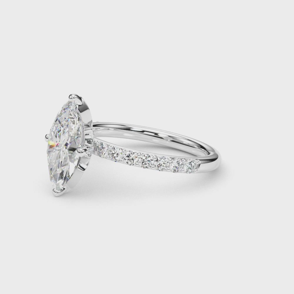 LUMEO Marquise Hidden Halo Diamond Engagement Ring Video