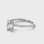 LUMEO Oval Hidden Halo Diamond Engagement Ring Video
