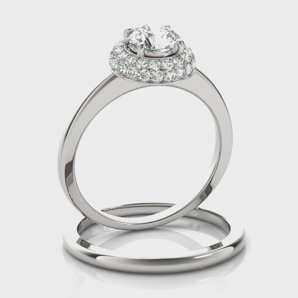 LUMEO Round Halo Diamond Engagement Ring Video