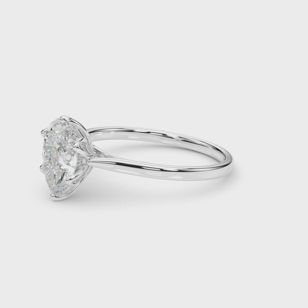 LUMEO Pear Solitaire Diamond Engagement Ring Video
