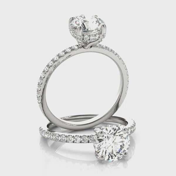 LUMEO Round Hidden Halo Diamond Engagement Ring Video